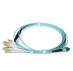 Duplex 3.0mm OM3 MPO-LC Breakout Cable 8 Fiber MTP MPO Patch Cord