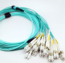 MPO-LC Duplex 3.0mm OM3 Breakout Cable MTP MPO Patch Cord