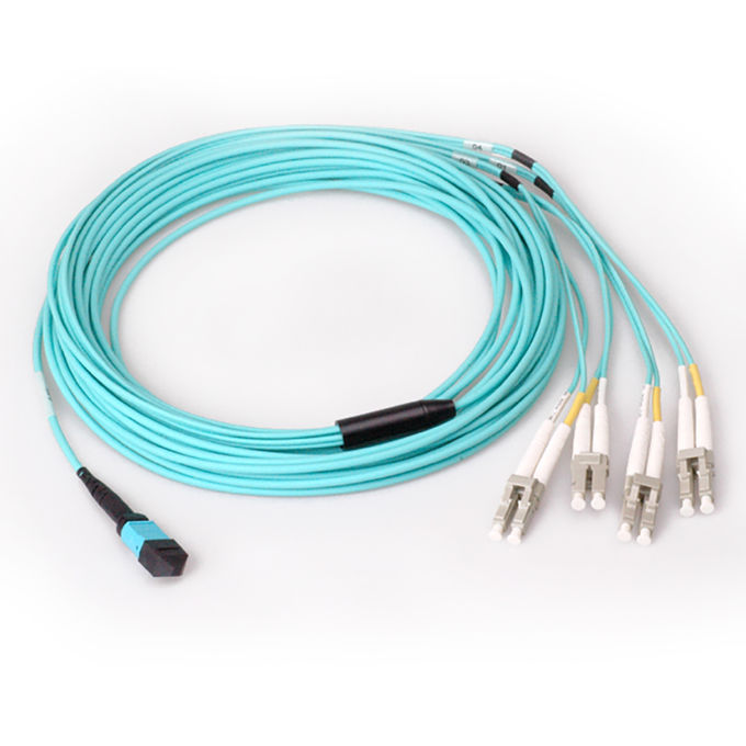 双工3.0mm OM3 MPO-LC分支电缆8光纤MTP MPO跳线1