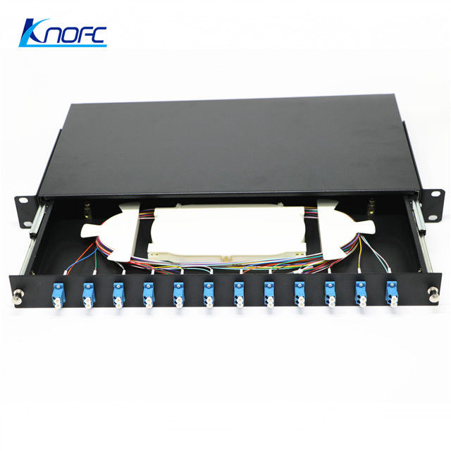 1U光纤配线架LC机架安装式光纤接线盒0