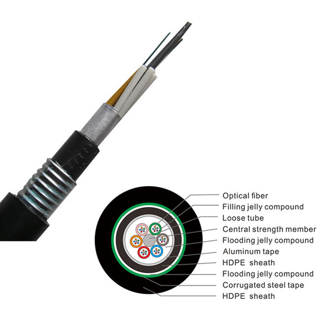 Direct Buried Outdoor Armored 48 Core Optic Fiber Cable GYTA53 0