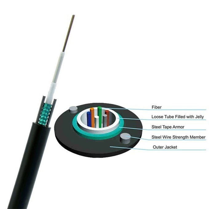 GYXTW G652D 6 Core Single Mode Armoured Fiber Optic Cable 0