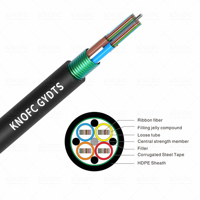288 Core G652D Direct Buried Cable GYDTS Ribbon Optical Fiber Cable 0