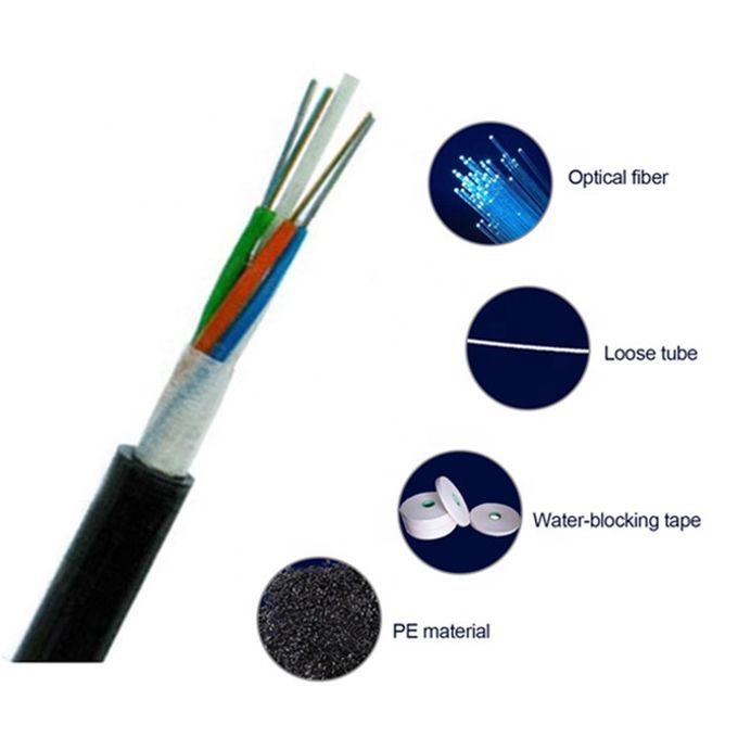 Outdoor 24 Core Aerial Optical Fiber Cable GYFTY G652D Loose Tube Cable 0