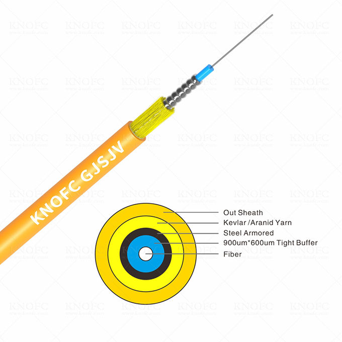 GJSJV Simplex SM G652D G657A Armored Indoor Fiber Cable 0