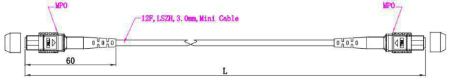 12F OM3 Data Center 12 Core MTP MPO Patch Cord 0