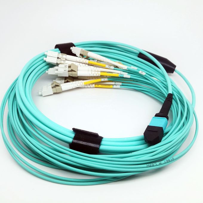 MPO-LC Duplex 3.0mm OM3 Breakout Cable MTP MPO Patch Cord 1