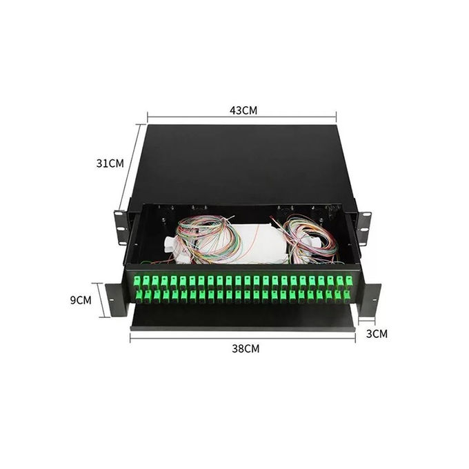 ODF 1U Optical Fiber Terminal Box Rack Mount Patch Panel 0