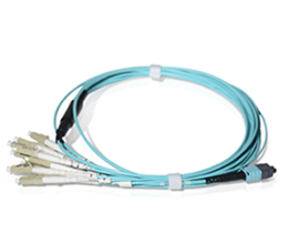 双工3.0mm OM3 MPO-LC分支电缆8光纤MTP MPO跳线