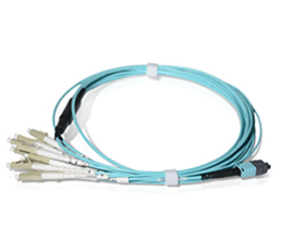 Duplex 3.0mm OM3 MPO-LC Breakout Cable 8 Fiber MTP MPO Patch Cord